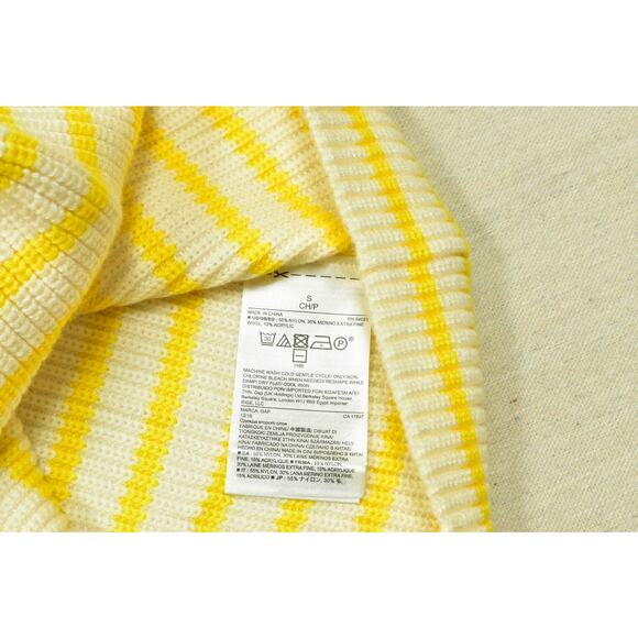 GAP Women's Yellow & White Striped Pullover Sweater Regular Size S Boat Neck - Picture 6 of 8